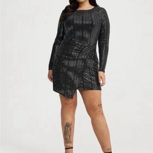 Torrid Black Sequin Long Sleeve Dress